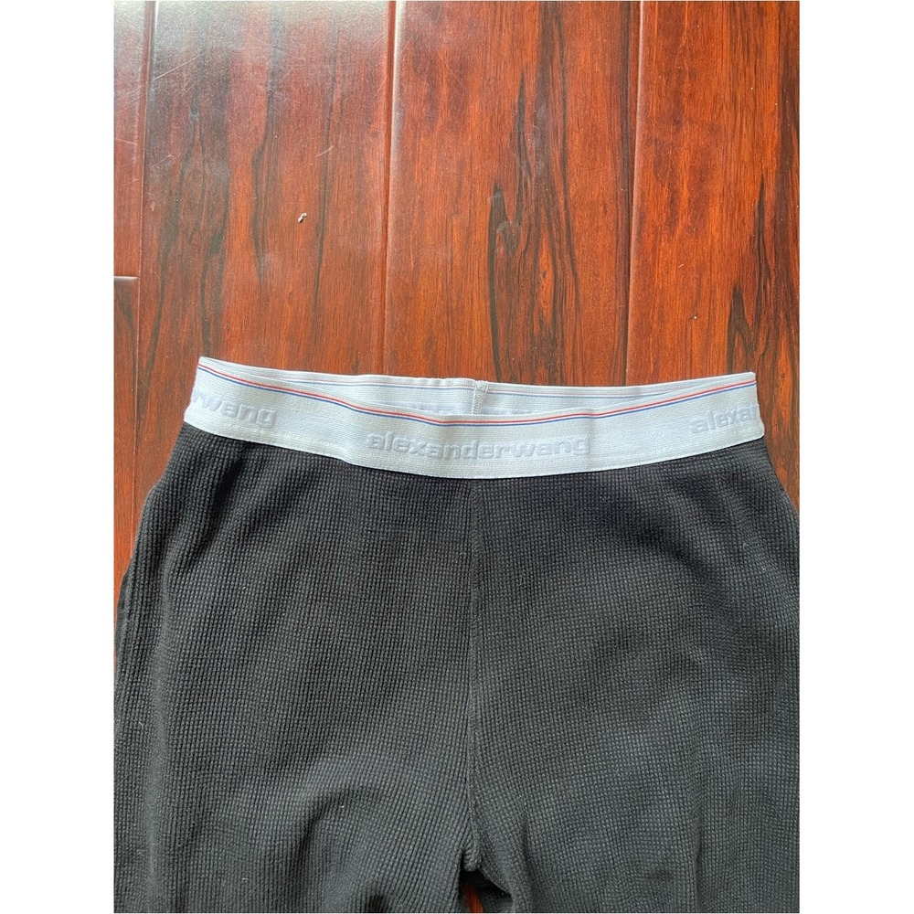 Alexander Wang Bodywear Black Waffle Thermal Jogger Unisex Size Small Preowned - Picture 2 of 12